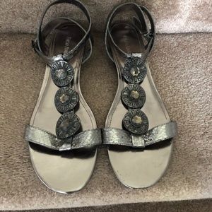 Enzo Angiolini 💎Bling💎 Silver Sandals Size 8